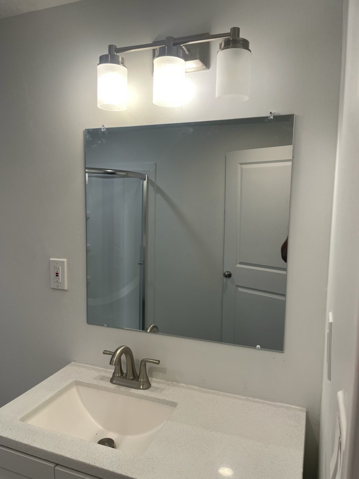 Basement bathroom vanity installed by Firm Foundation of Utah in Lehi, UT