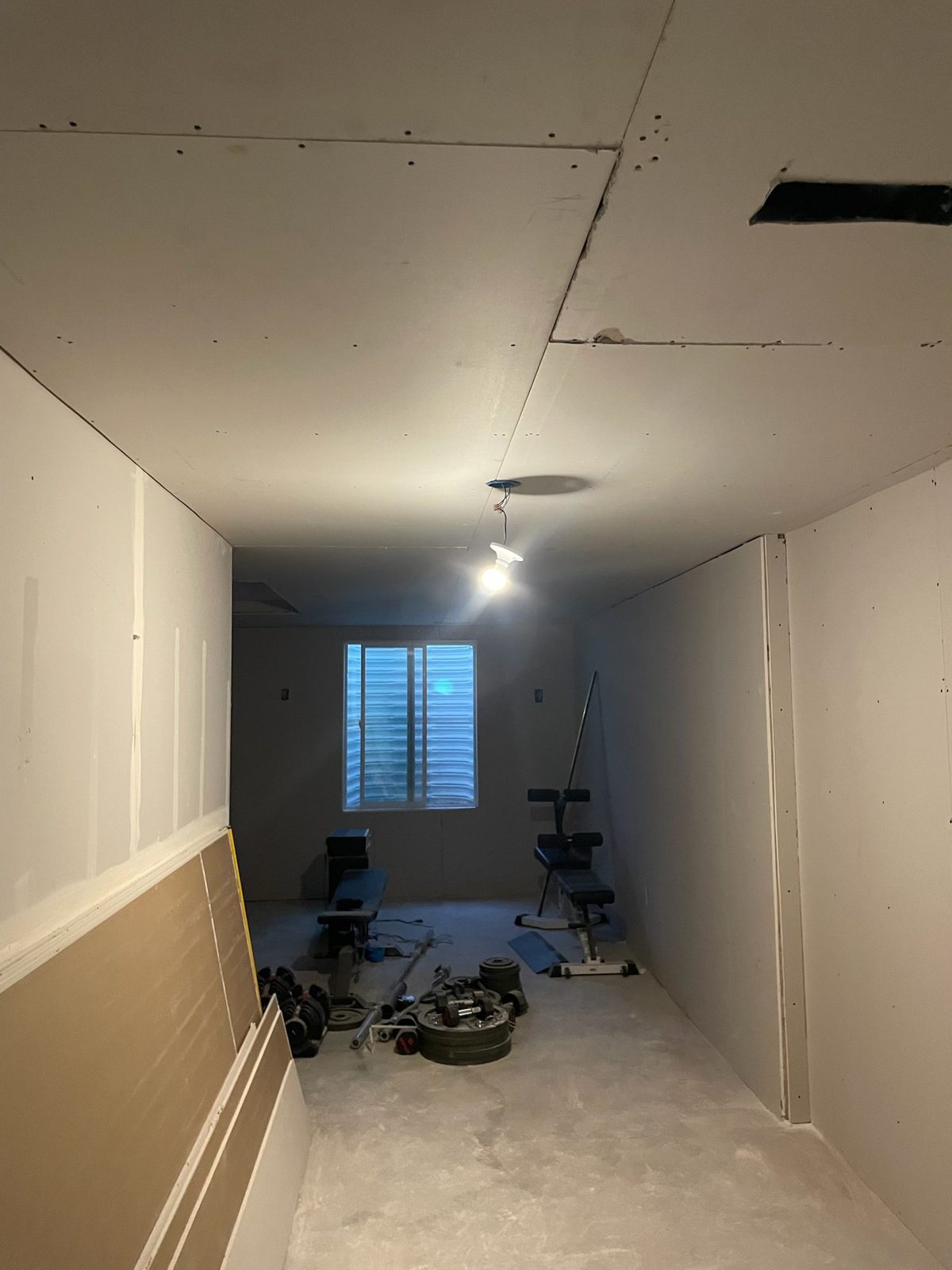 Basement drywall hung and finished by Firm Foundation of Utah in Lehi, UT