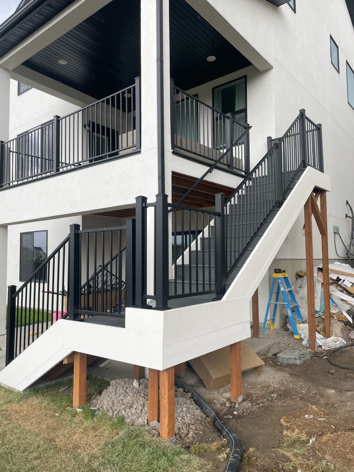 Exterior stairs and railing built by Firm Foundation of Utah in Lehi, UT