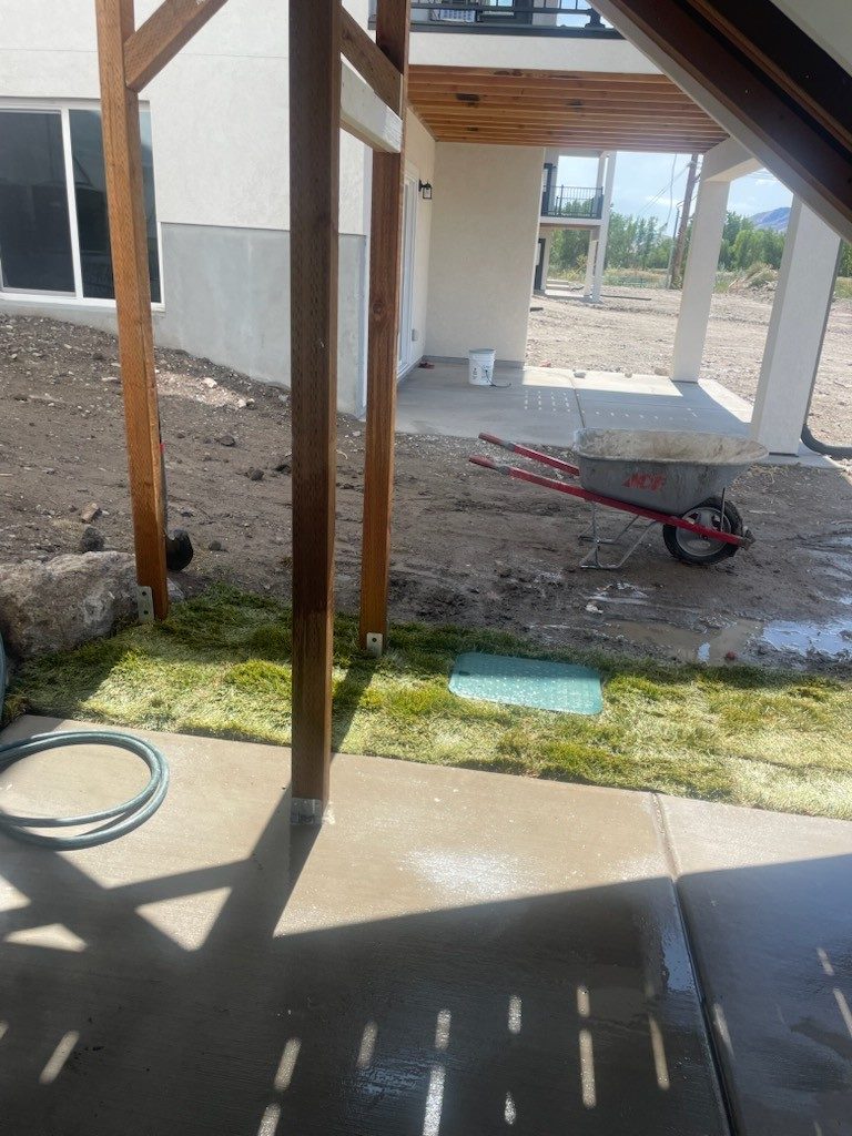 Patio slab under a deck poured by Firm Foundation of Utah in Lehi, UT